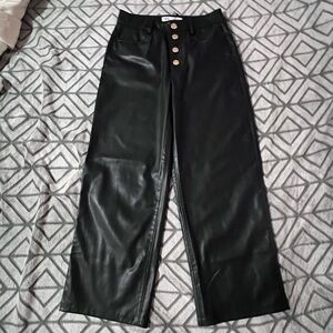 Zara Black Faux Leather Pants